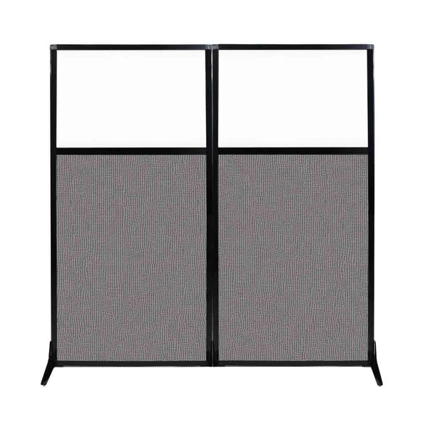 Work Station Screen 66" x 70" Slate Fabric With Clear Window